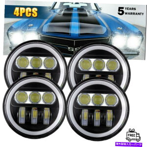 USwbhCg 4X 5.75u5-3 / 4vLEDwbhCgBMWx[X69-88̂߂DRLvWFN^[r[ 4X 5.75" 5-3/4" Round LED Headlights DRL Projector Beam for BMW Base 69-88