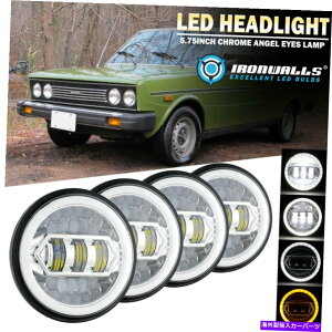 US�w�b�h���C�g 4�{5.75 �N����LED�w�b�h���C�gDRL�^�[���M��1970-1981 Fiat Car�̂��߂�Angel�̖� 4X 5.75 Chrome LED Headlights DRL Turn Signal Angel Eyes For 1970-1981 Fiat Car�y���s�A���i�z