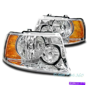 USwbhCg 03-06tH[hGNXyfBVX|[cX|[cSUVNX^X^CwbhCgwbhvvN FOR 03-06 FORD EXPEDITION SPORT SUV CRYSTAL STYLE HEADLIGHT HEADLAMP LAMP CHROME