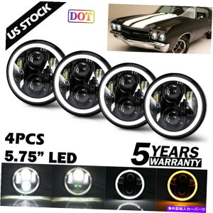 USwbhCg 4s[X5 3/4 "5.75n[vWFN^[N[LEDwbhCĝ߂̃wbhCgCorpala Caprice 4PCS 5 3/4" 5.75 Halo Projector CREE LED Headlights for Corvette Impala Caprice