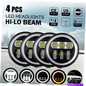 US�w�b�h���C�g 4�s�[�X5 3/4 5.75�v���W�F�N�^�[LED�w�b�h���C�g�V�[���r�[���G���W�F���A�C�����v�d���h�b�g 4PCS 5 3/4 5.75 Projector LED Headlights Sealed Beam Angel Eyes Lamp Bulbs DOT�y���s�A���i�z