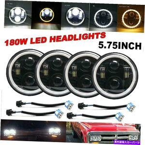 USwbhCg Chevy Corvettê߂4×5-3 / 4 5.75 "LEDvWFN^[̃wbhCgr[DRLpx̖ 4x5-3/4 5.75" LED Projector Headlight Beam DRL Angle Eye For Chevy Corvette