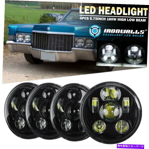 US�w�b�h���C�g 4��5.75 5-3 / 4 LED�w�b�h���C�g�h�b�g�v���W�F�N�^�[�n�C���[���[�V�[���r�[���L���f���b�N 4PCS 5.75 5-3/4 LED Headlights DOT Projector High-Low Sealed Beam for Cadillac�y���s�A���i�z