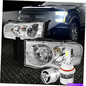 USwbhCg N[nEWOwbhCg+NAR[i[+zCgLED 9007 HID +t@02-05 Dodge Ram CHROME HOUSING HEADLIGHT+CLEAR CORNER+WHITE LED 9007 HID+FAN FOR 02-05 DODGE RAM
