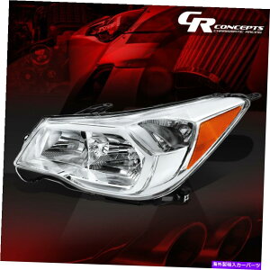 US�w�b�h���C�g 2014�N����2016�N��Subaru Forester W / Halogen�̍����̃N�����A���o�[�w�b�h���C�g�����v LEFT SIDE CHROME AMBER HEADLIGHT LAMPS FOR 2014-2016 SUBARU FORESTER W/HALOGEN
