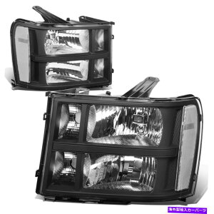 US�w�b�h���C�g FIT 07-14 GMC Sierra 1500 2500 3500�t�@�N�g���X�^�C���w�b�h���C�g�����v�u���b�N/�N���A Fit 07-14 GMC Sierra 1500 2500 3500 Factory Style Headlight Lamps Black/Clear