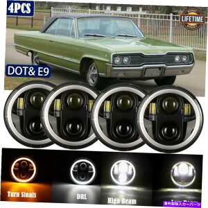 USwbhCg 4s[X5 3/4 "5.75vWFN^[LEDwbhCgV[r[DRLOvd 4PCS 5 3/4" 5.75 Projector LED Headlights Sealed Beam DRL Ring Lamp Bulbs