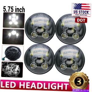 US�w�b�h���C�g �N���[��LED�w�b�h���C�g5 3/4 "5.75�v���W�F�N�^�[�V�[���r�[���n���[�����O�����v�d��4pcs CREE LED Headlights 5 3/4" 5.75 Projector Sealed Beam Halo Ring Lamp Bulbs 4PCS