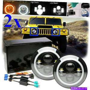 USwbhCg Hummer H1 H3 H3-H13 92-10̂߂2{7 "LEDwbhCg/n[MDRL 2X 7" LED Headlight High / Low Halo Signal DRL For Hummer H1 H2 H3 H4-H13 92-10