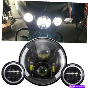 USwbhCg 7 "LED̃wbhCg^[M+̓nCg̃n[[_rbh\c[O 7" LED Headlight Turn Signals + Fog Passing Lights For Harley Davidson Touring