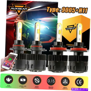 USwbhCg AUXBeam 9005 + H11 LEDwbhCgdLbgBluetooth HI LOr[RGBtHOvDRL AUXBEAM 9005+H11 LED Headlight Bulbs Kit bluetooth Hi Lo Beam RGB Fog Lights DRL