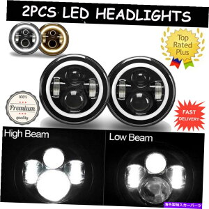 USwbhCg 7 "C`LEDEhV[vWFN^[ubNwbhCg6000KzCg邢 7"Inch LED Round Semi-Sealed Projector Black Headlights 6000K White Super Bright