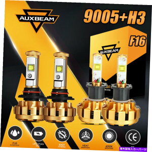 USwbhCg AUXBeam 70W 9005 + H3R{LEDwbhCgdLbgHI / LOr[tHO6000K 7000LM 16 AUXBEAM 70W 9005+H3 Combo LED Headlight Bulbs Kit Hi/Lo Beam&Fog 6000K 7000LM 16