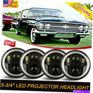 USwbhCg 4s[X5.75 "5-3 / 4EhLEDwbhCgDRLVg̖ڃvWFN^[r[H4hbg 4PCS 5.75" 5-3/4 Round LED Headlights DRL Angel Eyes Projector Beam H4 DOT US