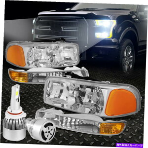 USwbhCg N[nEWOwbhCg+ߐF+zCgLED 9006 HID + 99-06 GMCVĜ߂̃t@ CHROME HOUSING HEADLIGHT+AMBER LIGHT+WHITE LED 9006 HID+FAN FOR 99-06 GMC SIERRA