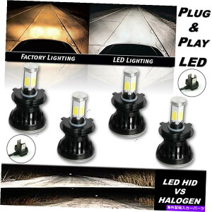 USwbhCg H4 HID SMD COB LED[/nCr[wbhCgd6000K 4000LMZbg4 5-3 / 4 " H4 HID SMD COB LED Low/Hi Beam Headlight Light Bulb 6000K 4000LM Set of 4 5-3/4"