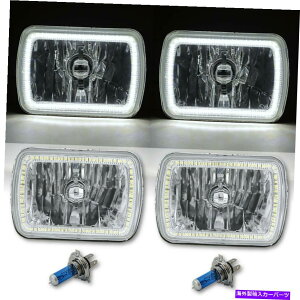 USwbhCg 7×6 "zCgSMD LEDn[GWFACNAwbhCg55 / 60WnQdyA 7X6" White SMD LED Halo Angel Eye Clear Headlight 55/60W Halogen Light Bulb Pair