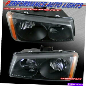 US�w�b�h���C�g 2003�N����2006�N�̃��[���N���A�u���b�N�w�b�h���C�g�̃Z�b�gSilverado 1500 2500 3500 Set of Euro Clear Black Headlights for 2003-2006 Silverado 1500 2500 3500