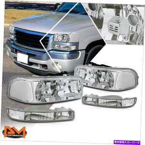 USwbhCg 99-07VG/RGMT800N[nEWOop[wbhCgNAR[i[v For 99-07 Sierra/Yukon GMT800 Chrome Housing Bumper Headlight Clear Corner Lamps