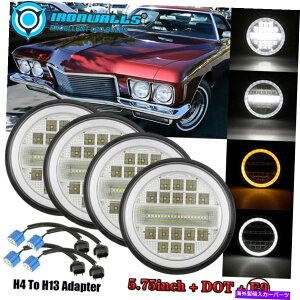 US�w�b�h���C�g DOT 4PCS 5.75 5-3 / 4�C���`�V�[��HI / LO�r�[��LED�w�b�h���C�g�w�b�h�����v�V�g�̖� DOT 4pcs 5.75 5-3/4 inch Sealed Hi/Lo Beam Led Headlights Headlamp Angel Eyes�y���s�A���i�z