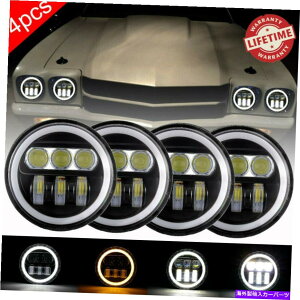 USwbhCg 4s[X5 3/4 "5.75vWFN^[LEDwbhCgV[r[OGWFACv 4PCS 5 3/4" 5.75 Projector LED Headlights Sealed Beam Ring Angel Eye Lamp