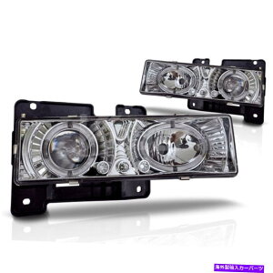 USwbhCg Cheverlot GMC C10 HaloNAvWFN^[YN[nEWOwbhCgvp For Cheverlot GMC C10 Halo Clear Projector Lens Chrome Housing Head Lights Lamps