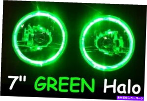 USwbhCg 7 "΂̃n[GWF̖ڂDRL̃wbhCĝ߂2̃wbhCĝ߂GRE HAVERICK MQ Y60 Ford Maverick 7" GREEN Halo Angel Eye DRL Headlights for Nissan Patrol GQ MQ Y60 Ford Maverick
