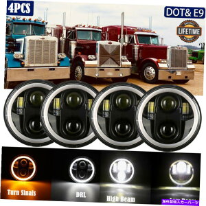 USwbhCg 4PCS 5 3/4 "5.75inchvWFN^[LEDwbhCgr[ODRLpPeterBilt 4PCS 5 3/4" 5.75inch Projector LED Headlight Beam Ring DRL for Peterbilt