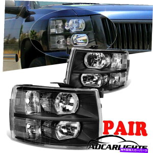 USwbhCg 2007-2014V{[Vo[hwbhCgAZuubN+EyA Fit For 2007-2014 CHEVROLET SILVERADO Headlight Assembly Black Left+Right Pair