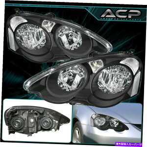 USwbhCg ubNnEWONAYtN^[wbhCgv02 03 04 Acura RSX DC5 Black Housing Clear Lens Reflector Headlights Lamps For 02 03 04 Acura Rsx Dc5