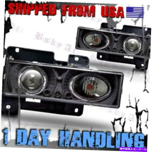 USwbhCg 1988N1998ÑV{[C2500 HalovWFN^[wbhCg-BLACK / CLEAR For 1988-1998 Chevrolet C2500 Halo Projector Headlight -Black / Clear