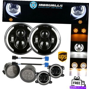 US�w�b�h���C�g JEEP�����O���[JK JKU 7�uLED�w�b�h���C�g4�v�t�H�O�^�[���t�F���_�[���C�g�R���{�L�b�g for Jeep Wrangler JK JKU 7 LED Headlights 4 Fog Turn Fender Lights Combo Kit�y���s�A���i�z