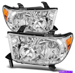 USwbhCg Headlights 2007-2011g^chN[nEWOL + R Headlights Fit For 2007-2011 Toyota Tundra Chrome Housing L+R