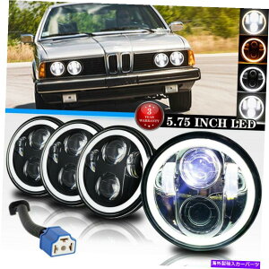 USwbhCg 4x DOT 5.75 "5-3 / 4"LEDwbhCgBMWx[X69-88̂߂DRLvWFN^[r[ 4X DOT 5.75" 5-3/4" Round LED Headlights DRL Projector Beam for BMW Base 69-88