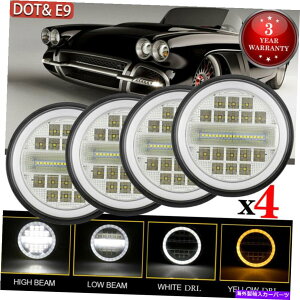 USwbhCg 4s[X5 3/4 "5.75"vWFN^[LEDwbhCgV[r[GWFOvd 4PCS Car 5 3/4" 5.75" Projector LED Headlights Sealed Beam Angel Ring Lamp Bulbs