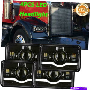 USwbhCg P[XsbNAbv4WD̂߂4s[X4×6C`LEDwbhCgԂڂ̃vWFN^[v 4PCS 4x6 Inch LED Headlight Red Eyes Projector Lamp For Kenworth Pickup 4WD