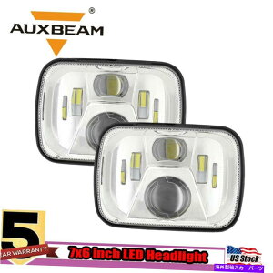 USwbhCg AUXBeam 2PCS 5X6 7×6C`zCgDRLnC[r[wbhvH4 LEDwbhCg AUXBEAM 2pcs 5x6 7x6" inch White DRL Hi-Low Beam Headlamp H4 LED Headlight