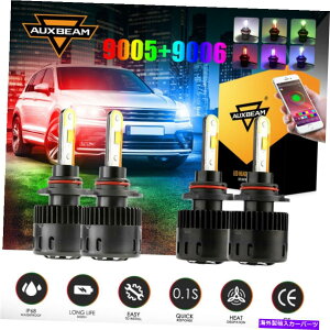 USwbhCg AuxBeam 9006 9005 LEDwbhCg̓dLbgBluetoothAv䍂[r[B5 AUXBEAM 9006 9005 LED Headlight Bulbs Kit bluetooth APP Control High Low Beam B5