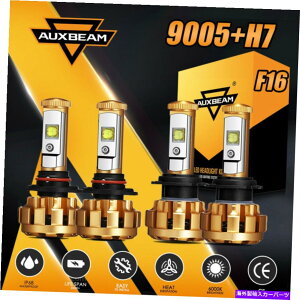 USwbhCg AUXBeam F16R{9005 + H7 LEDwbhCgdLbg140W 7000LM 6000Kɂ̓[r[ AUXBEAM F16 Combo 9005+H7 LED Headlight Bulbs Kit 140W 7000lm 6000K Hi Low Beam