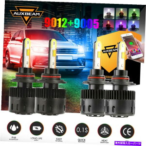 USwbhCg AUXBeam COB 9012 + 9005 LEDwbhCgdLbgBluetooth RGBANeBuHI LOr[B5 AUXBEAM COB 9012+9005 LED Headlight Bulbs Kit bluetooth RGB Active Hi Lo Beam B5