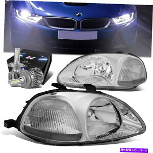 USwbhCg 96-98z_VrbNEK / EJp2s[XN[^CvRbNwbhCg+XLED HIDLbg 2PCS CHROME TYPE-R LOOK HEADLIGHT+SLIM LED HID KIT FOR 96-98 HONDA CIVIC EK/EJ