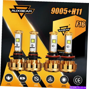 USwbhCg AUXBeam 140W 7000LM 9005 + H11R{LEDwbhCgdLbg6000Kɂ̓[r[F16 AUXBEAM 140W 7000lm 9005+H11 Combo LED Headlight Bulbs Kit 6000K Hi Low Beam F16