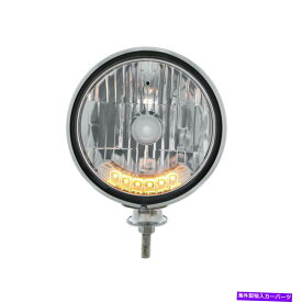 USヘッドライト 7 "ステンレスダイエットクリスタルヘッドライトバケツアセンブリW / 6アンバー補助LED 7" Stainless Dietz Crystal Headlight Bucket Assembly w/ 6 Amber Auxiliary LEDs