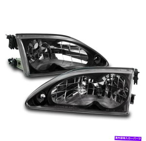 USwbhCg 1994N1998ÑtH[h}X^Ô߂̃ubNNX^NA_ChwbhCgjbgvZbg BLACK CRYSTAL CLEAR DIAMOND HEAD LIGHTS UNIT LAMP SET FOR 1994-1998 FO