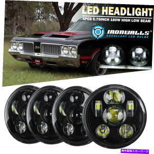 USwbhCg Oldsmobile 4PCS 5.75u5-3 / 4vLEDwbhCghbgvWFN^[Hi-LoV[r[ For Oldsmobile 4PCS 5.75" 5-3/4" LED Headlights DOT Projector Hi-Lo Sealed Beam