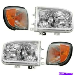 US�w�b�h���C�g �w�b�h���C�g�����v���ԏ�}�[�J�[�R�[�i�[���C�gLH Rh 4�s�[�X�L�b�g�p�X�t�@�C���_�[�V�i Headlight Lamp Parking Marker Corner Light LH RH 4 Piece Kit for Pathfinder New�y���s�A���i�z