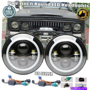 USwbhCg W[vJ20 1974-1978̂߂2{7C`EhLEDvWFN^[wbhCgwbhvH4-H13 2x 7 Inch Round LED Projector Headlight Head Lamps H4-H13 for Jeep J20 1974-1978