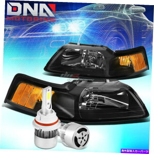 USwbhCg ubNnEWOwbhCgAo[R[i[+zCgLED 9007 HID W /t@tBbg99-04}X^O BLACK HOUSING HEADLIGHT AMBER CORNER+WHITE LED 9007 HID W/FAN FIT 99-04 MUSTANG