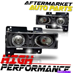 USヘッドライト 1988年から1998年のシボレーC1500 Haloプロジェクターヘッドライトブラック/クリア For 1988-1998 Chevrolet C1500 Halo Projector Headlight Black / Clear