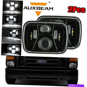 USwbhCg AUXBeamyA5x7 7x6 LEDwbhCgHI / LO DRL FIT FORD E-100 E-150 E-250 E-350 AUXBEAM Pair 5x7 7x6 LED Headlight Hi/Lo DRL Fit Ford E-100 E-150 E-250 E-350
